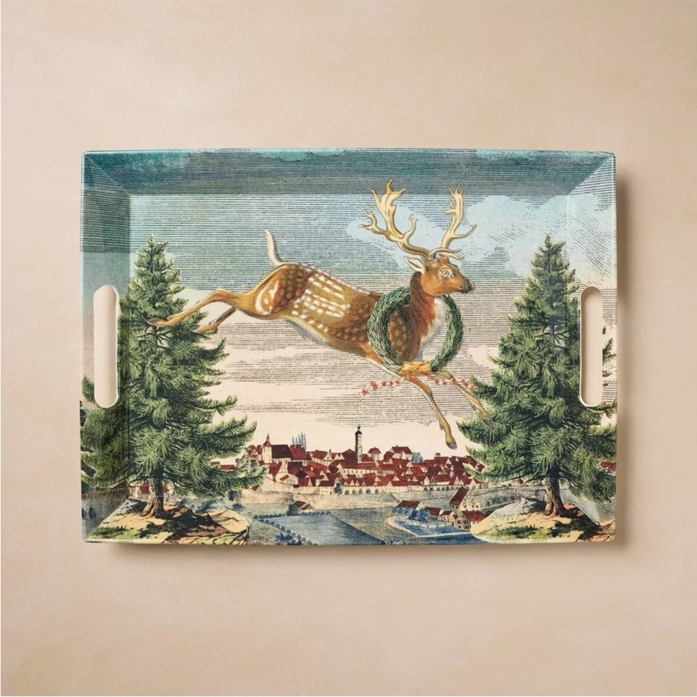 XL Reindeer Christmas Melamine Tray - John Derian for Target
